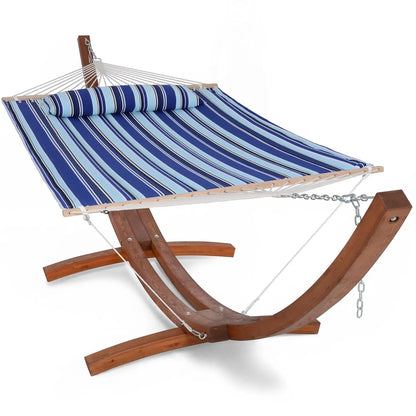 Hammocks Double Hammock with Wooden Stand Included, Outdoor Hammocks for Outside, 475 lbs Capacity, Dark Gray, Customized