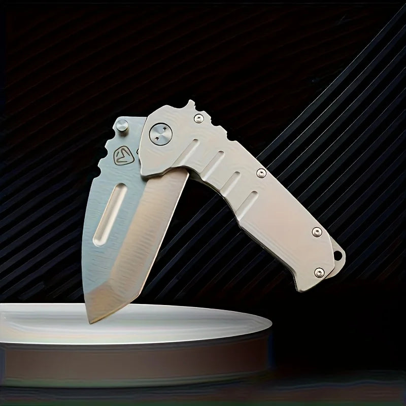 Folding tactical knife, sharp stainless steel blade, lightweight metal handle suitable for camping, hunting, emergency rescue