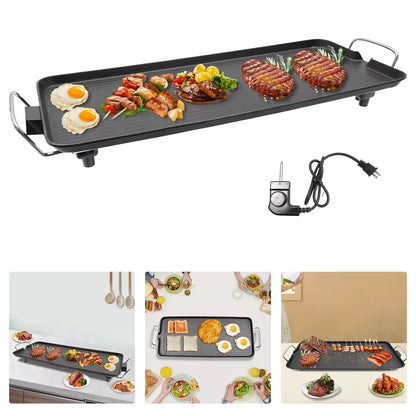 Smokeless Outdoor Electric BBQ Grill Portable Tabletop Barbecue Grill 1500W Aluminum Alloy