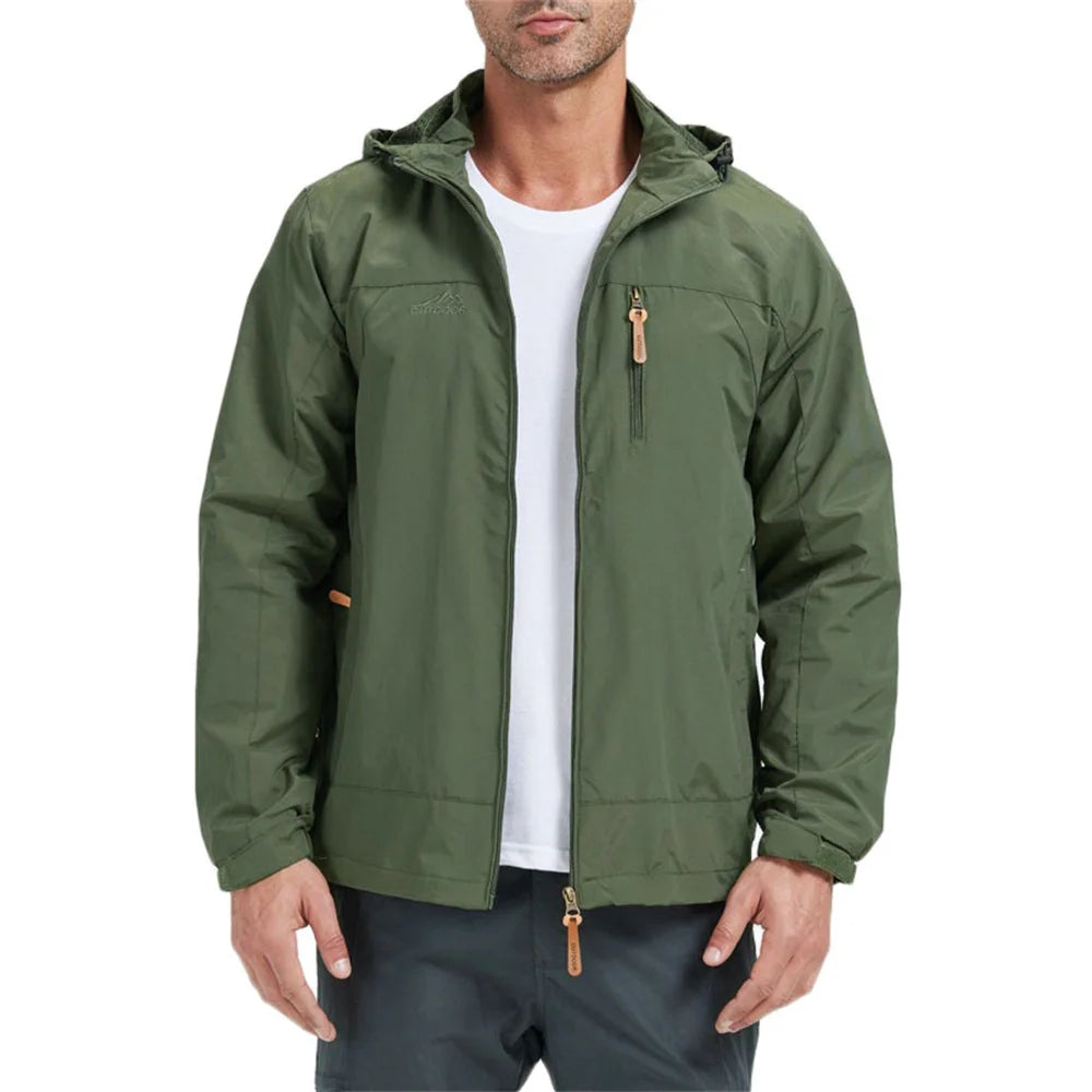 Outdoor Jacket for Men Camping Hiking Climbing Hooded Winproof Waterproof Slim Fit Outwear Zipper Breatable Fashion Jackets