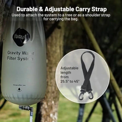 Gravity Water Filter System for Hiking Camping Travel and Emergency Preparedness Include 1 Gravity Bag 4 Water Filter Straw 1P