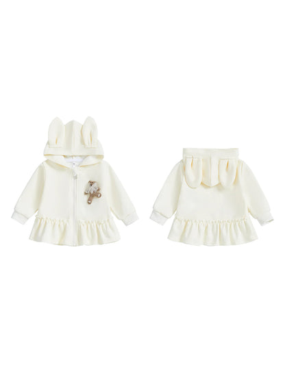 Adorable Toddler Girl Winter Coat with Faux Fur Hood and Pom Pom Detail Warm Jacket for Cold Weather Outfits