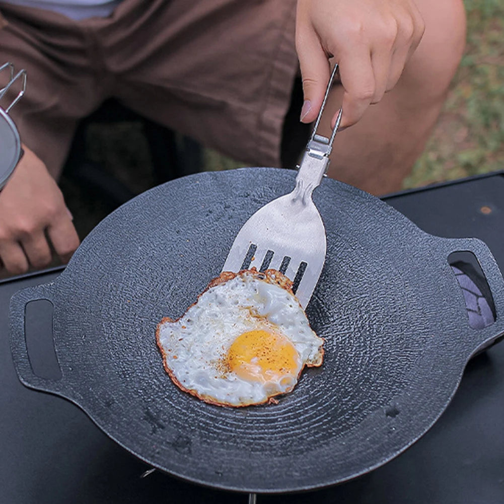 Folding Outdoor Cooking Set 304 Stainless Steel Camping Cookware Set with Spatula/Spoon Outdoor Camping Gear Cooking Accessories