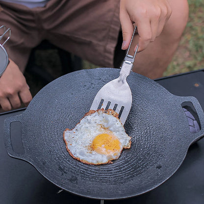 Folding Outdoor Cooking Set 304 Stainless Steel Camping Cookware Set with Spatula/Spoon Outdoor Camping Gear Cooking Accessories