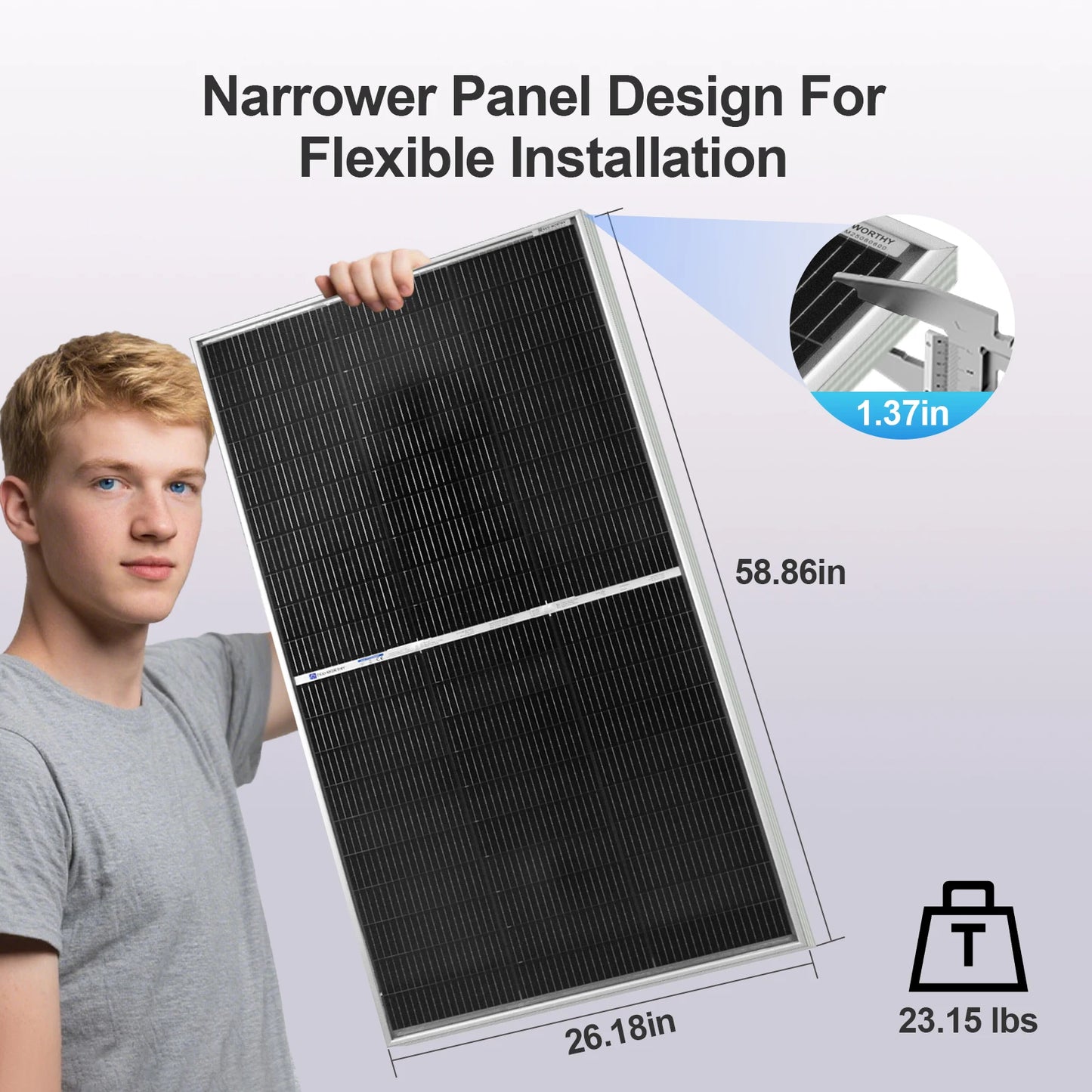 1PC 12 Volt Monocrystalline Solar Panel with 25% High Conversion Efficiency,