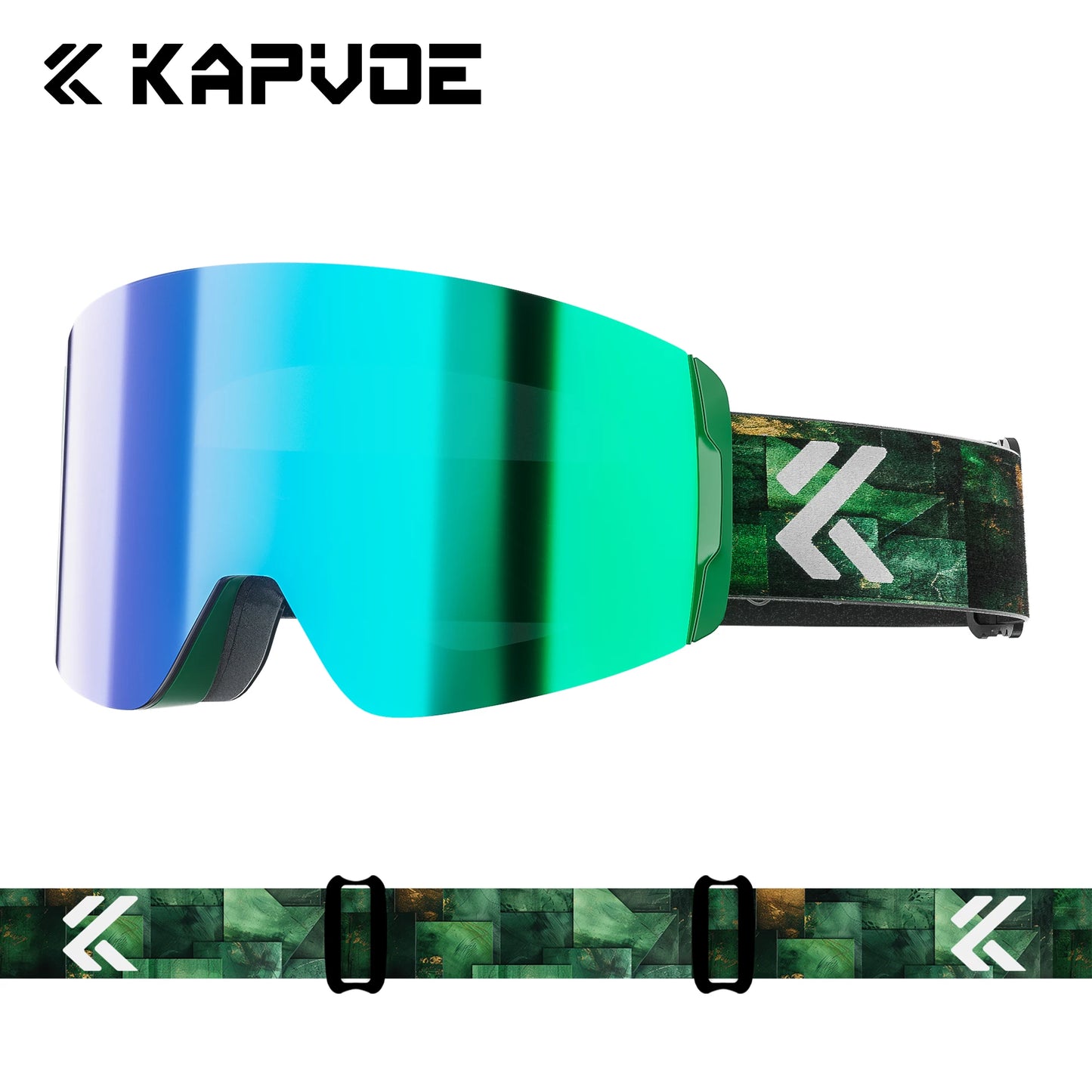 KAPVOE New Photochromic Ski Goggles Snowboard OTG Snow Glasses Magnetic Lens Men Women UV400 Double Layers Lens Anti Fog Skating