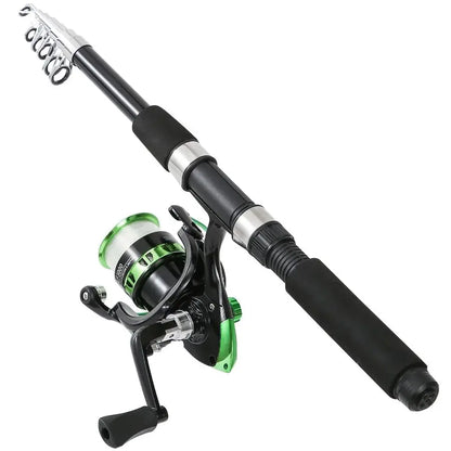 2PCS Telescopic Fishing Rod and Reel Combo with Fishing Pliers and Lip Gripper