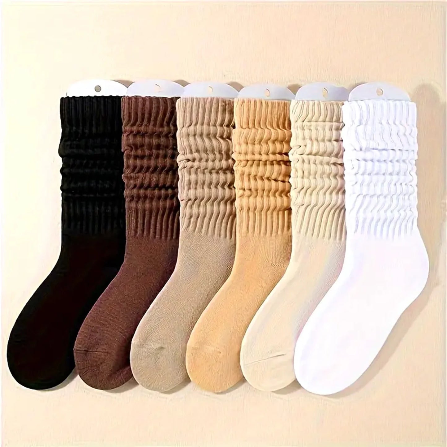 6pair Cotton Knit Warm Calf Socks Skin-friendly Cotton Winter Leg Warmer Socks Suitable for Women and Girls