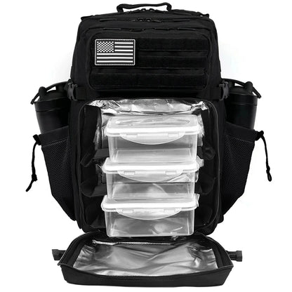 45L Meal Prep Management Backpack Gym Tactical Waterproof Insulated Lunch Cooler Bag Hiking Camping Travel Rucksack