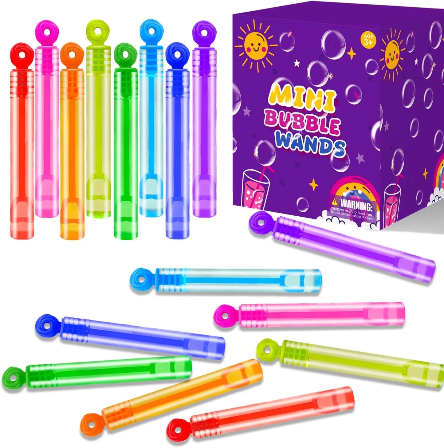 32 Pack Mini Bubble Wand Toys for Kids Party Favors, Easter Basket Fillers, Classroom Prizes & Non-Candy Treats