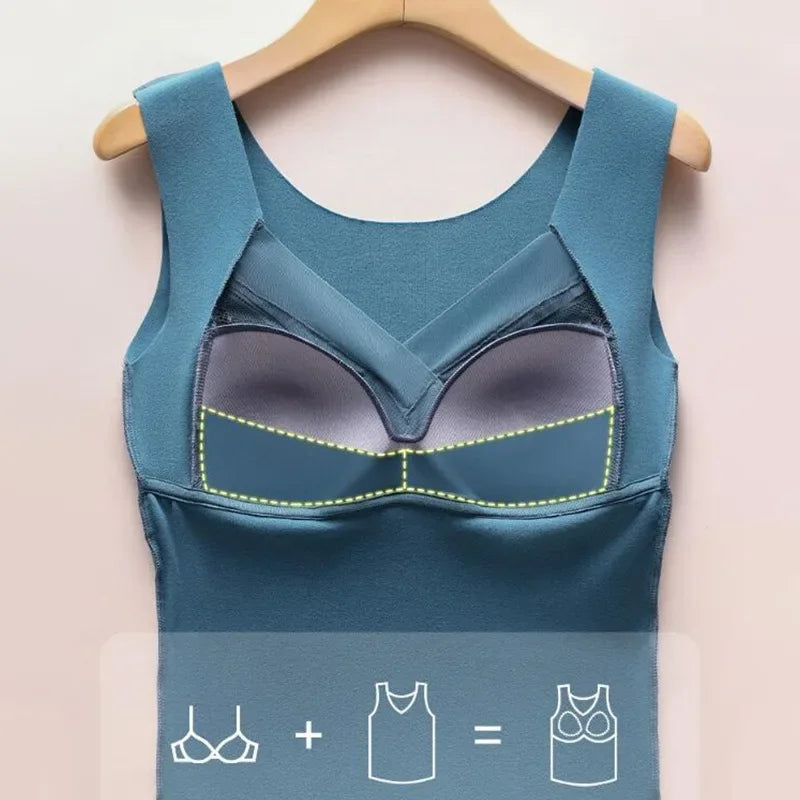 Winter Thermal Underwear Plus Size Vest Thermo Lingerie Women Warm Clothing Warm Top Inner Wear Autumn Thermal Shirt Undershirt