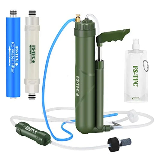 Portable Water Filter Survival Gear High Precision and Large Flow Optional 2 in 1 Water Purification for Hiking Camping Travel