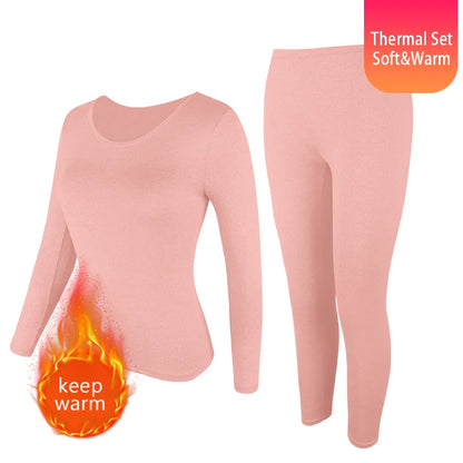 Women Thermal Underwear Set 2 pack Long Johns Ultra Soft Fleece Lined Base Layer Keep Warm Cold Weather Top Bottom﻿