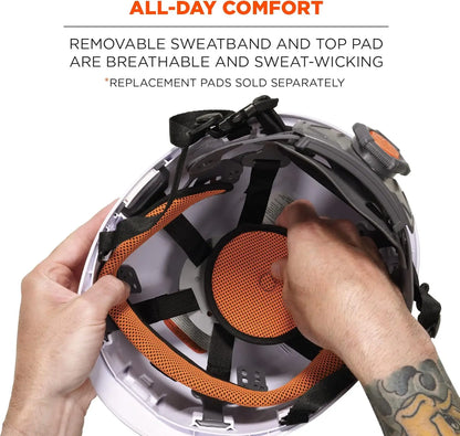 Class C Safety Helmet in White, Durable and Comfortable for Work Protection