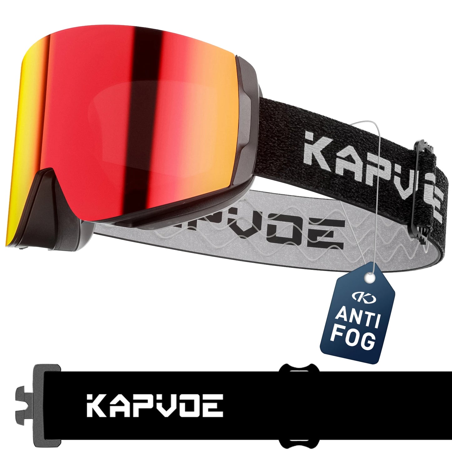 KAPVOE Photochromic Ski Goggles Snowboard OTG Snow Glasses Magnetic Lens Men Women UV400 Double Layers Lens Anti Fog Skating