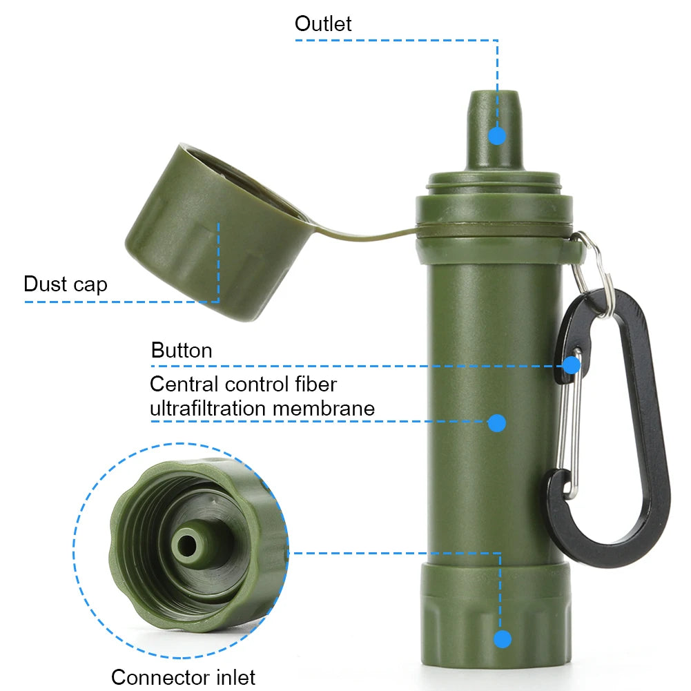 Multifunction Drinking Water Filtering Tools Camping Hiking Water Purifier Straw Multifunctional Drinking Filtration