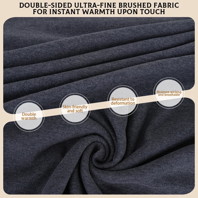 Set of 2 Thermal Underwear Suit Mens Plus Size Long Johns Fleece Lined Keep Warm Undershirts Cold weather Bottoming Shirt Suits
