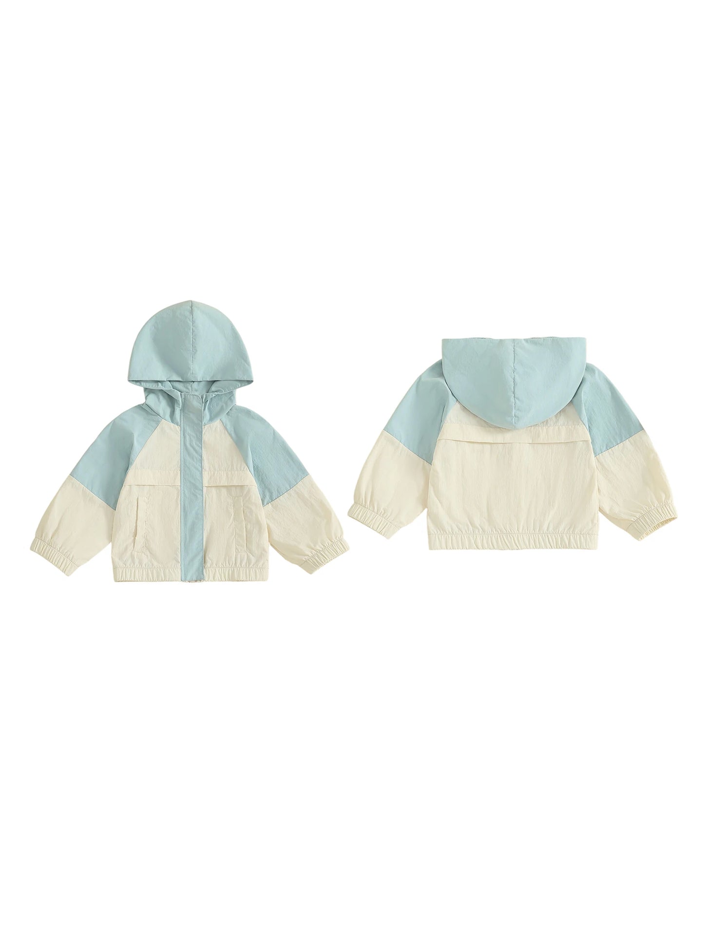 Infant Hooded Jacket with Front Pockets and Zipper Closure Long Sleeve Coat in Vibrant Colors for Year-Round Wear