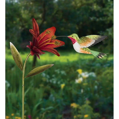 Hummingbird Flower Garden Stake