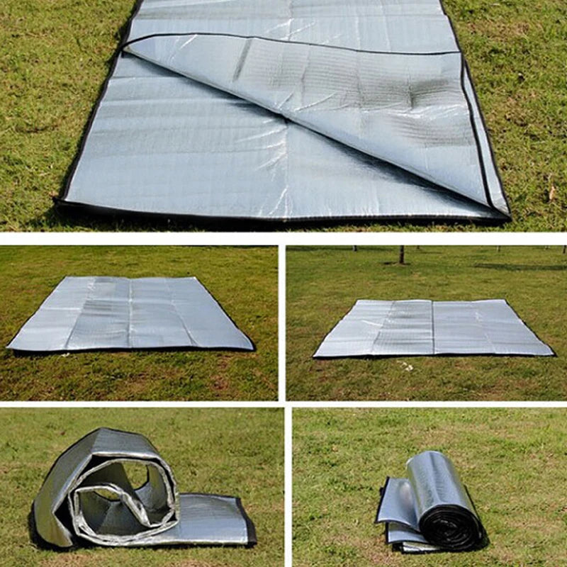 Ultralight Waterproof Camping Mat Picnic Blanket Beach Mattress Sleeping Pad Aluminum Foil EVA Foam Mat Outdoor Tent Footprint