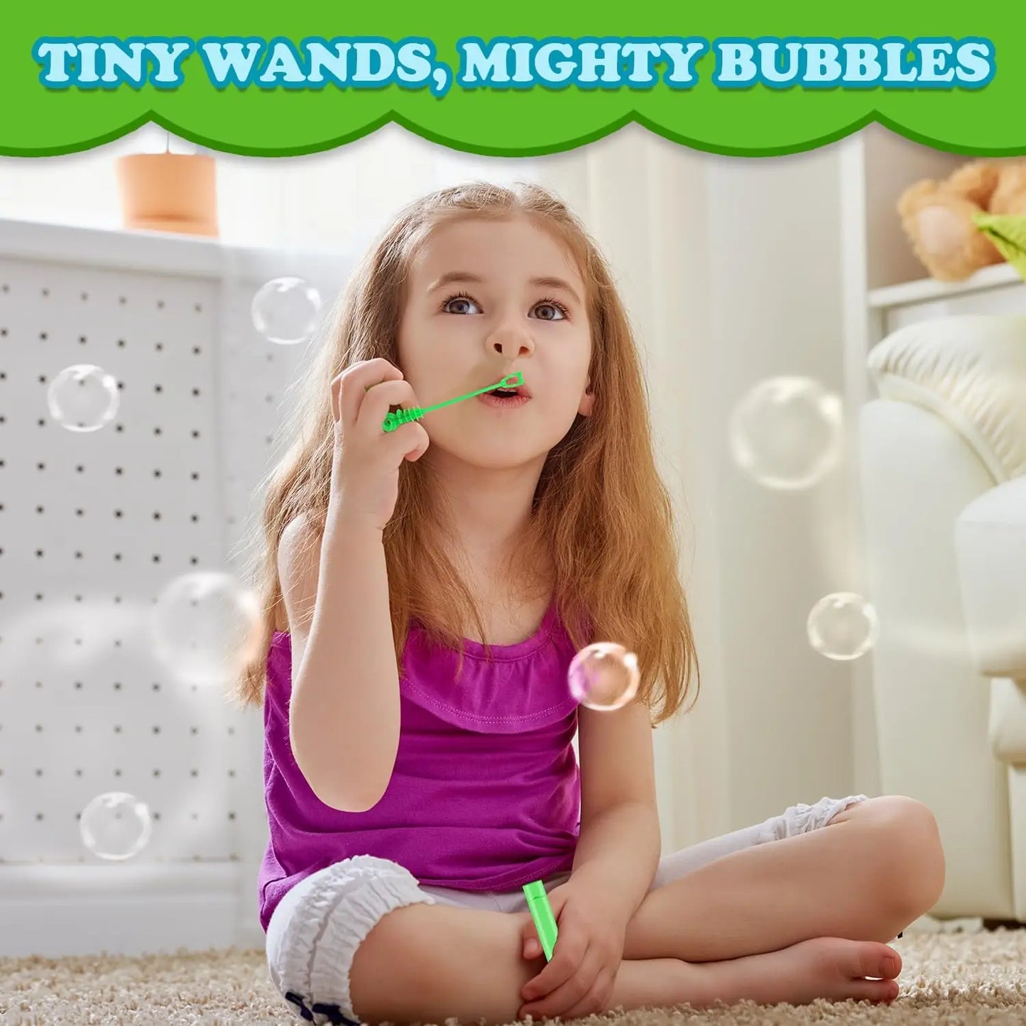 32 Pack Mini Bubble Wand Toys for Kids Party Favors, Easter Basket Fillers, Classroom Prizes & Non-Candy Treats