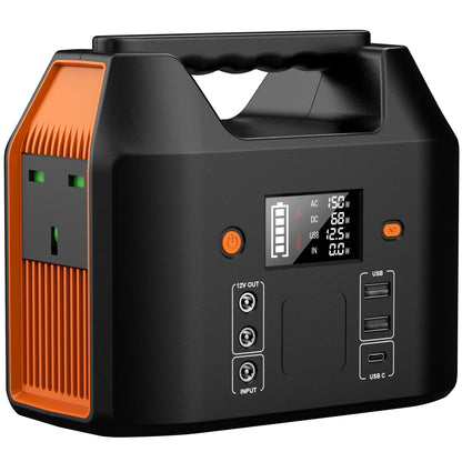 Portable Power Station 300W/150W Solar Generator Power Bank 110V/230V AC/DC/USB/USB C LiFePO4 Battery Pack For Camping CPAP RV
