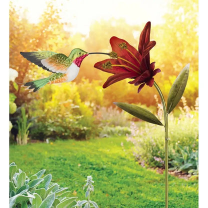 Hummingbird Flower Garden Stake