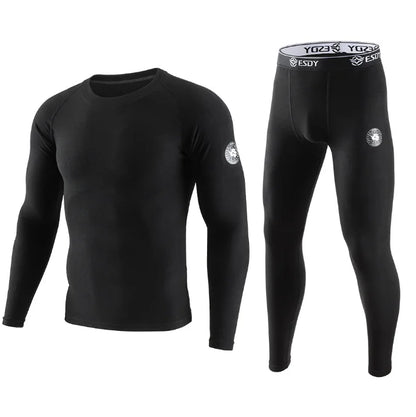 New Winter Men's Thermal Underwear Warm Sports Long Johns High Quality Elasticity Cycling Fitness Underwear Set