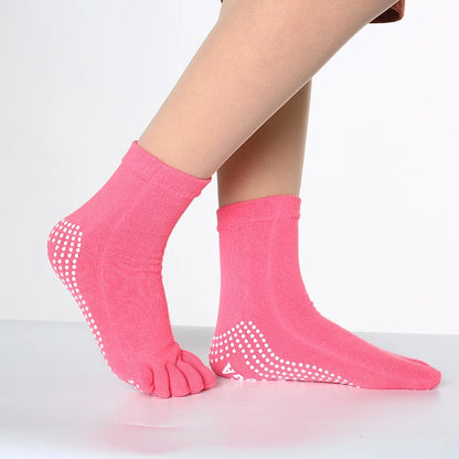 1 Pair Candy-colored Yoga Socks Rainbow Five-toe Split Non-slip Dance Socks Socks for Yoga Dancers