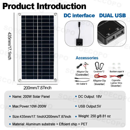 10000W Solar System Complete Kit 12V To 110V 100A Controller 200W Panel Off-Grid Inverter System Home/Camping