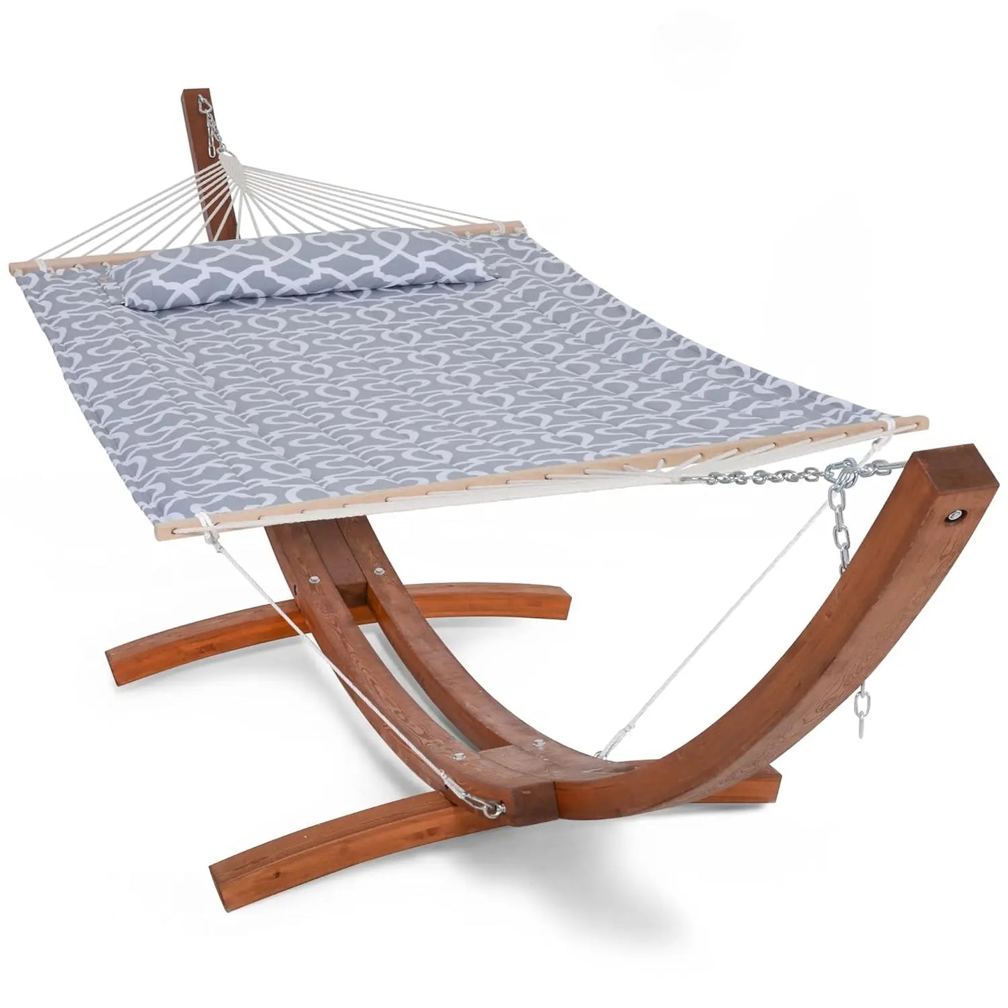 Hammocks Double Hammock with Wooden Stand Included, Outdoor Hammocks for Outside, 475 lbs Capacity, Dark Gray, Customized