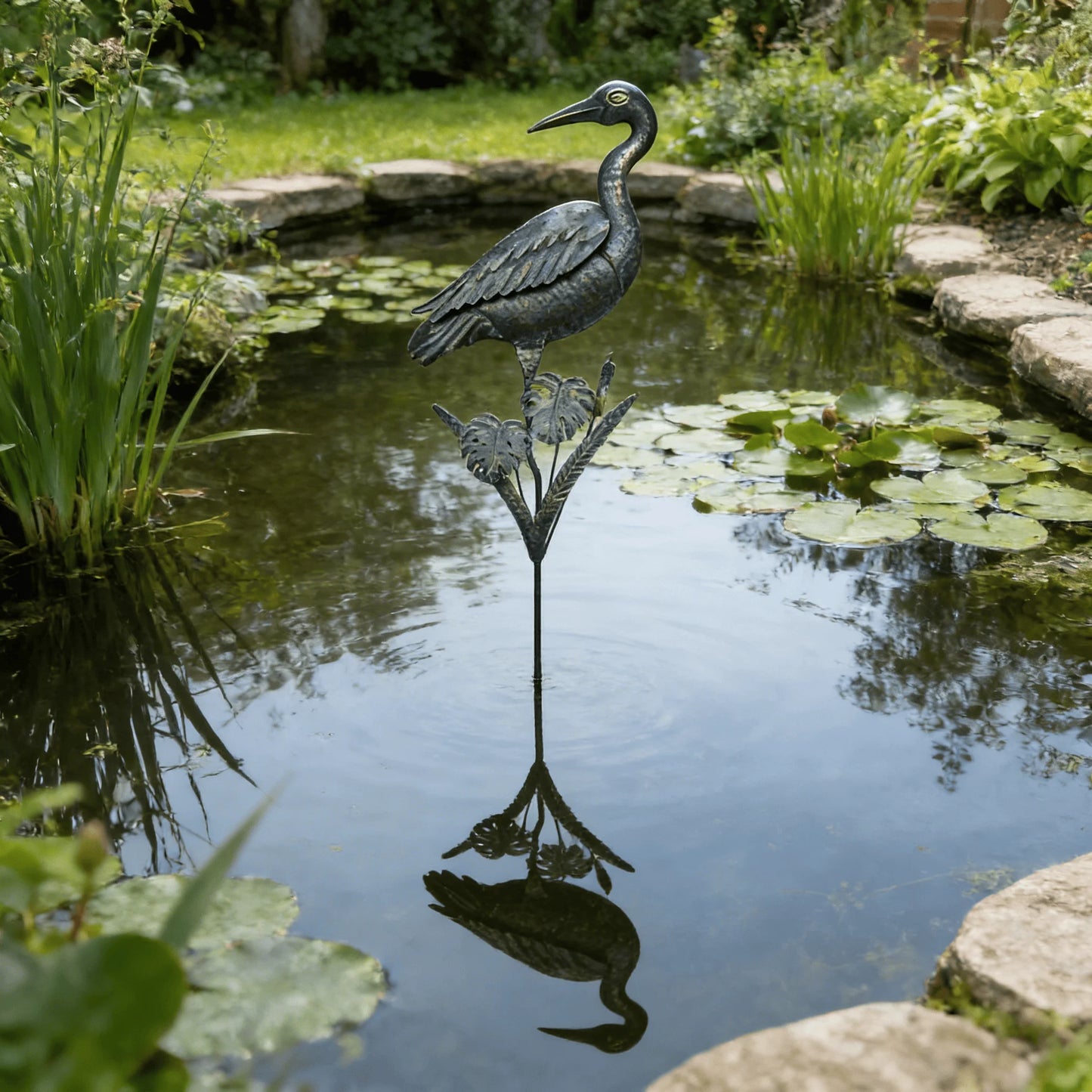 Metal Crane Garden Stakes, 2 Pack Heron Bird