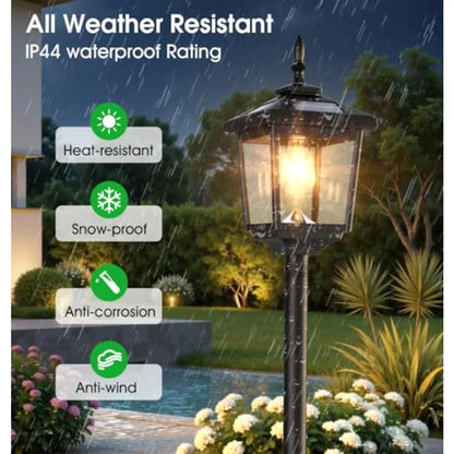 68 Solar Lamp Post Lights Outdoor2-Pack 2700K Dusk to Dawn Solar Light Posts Waterproof Outdoor Lights for Garden Patio Lawn Pa