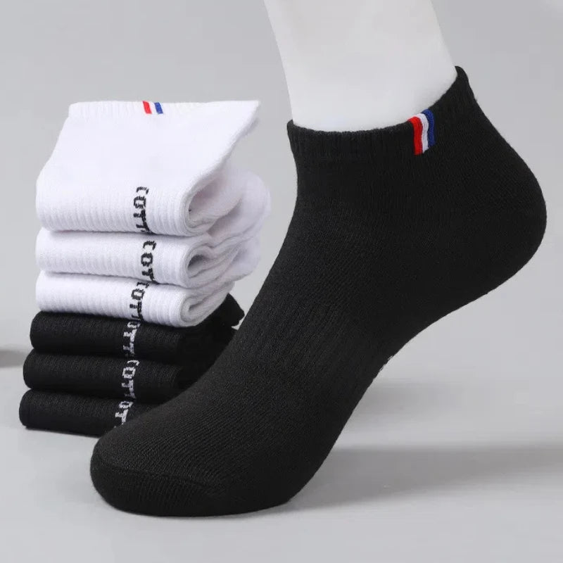 20/50 Pairs of High-Quality Soft and Comfortable Men's Sports Socks Casual and Breathable Black and White Short Socks