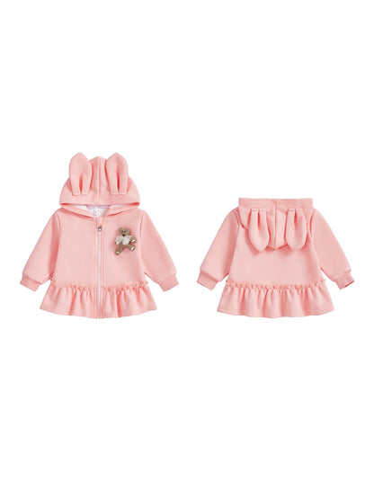 Adorable Toddler Girl Winter Coat with Faux Fur Hood and Pom Pom Detail Warm Jacket for Cold Weather Outfits