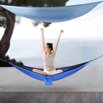 Hammocks with Mosquito Net Tent Rain Fly Tarp Hammock for Backpacking and Travel   Outdoor Leisure Set Blue Camping Tarp Hammock