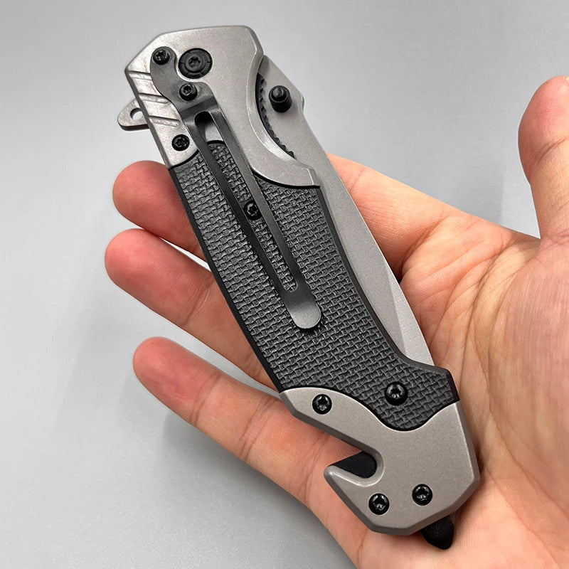 Steel Camping Folding Knife for Man High Hardness Outdoors Self Defense Survival Military Tactical Pocket Knives for Hunting