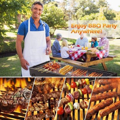 Portable Charcoal Grill 24'x13'x9', Lightweight Folding BBQ for Camping, Hiking, Picnics & Travel