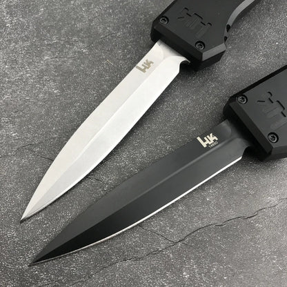 HK14850 Compact Camping Knife - D2 Steel Blade with Nylon Carry Bag, T6 Aluminum Handle Ideal Travel & Everyday Carry (EDC) Tool