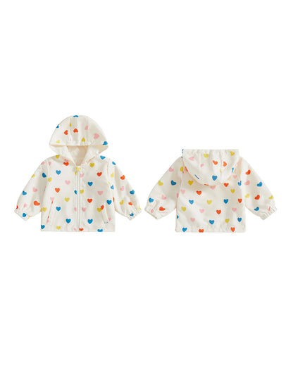 Cute Baby Girl Winter Hoodies Long Sleeve Floral Animal Print Zip Up Hooded Sweatshirt Toddler Jacket Outerwear Coat