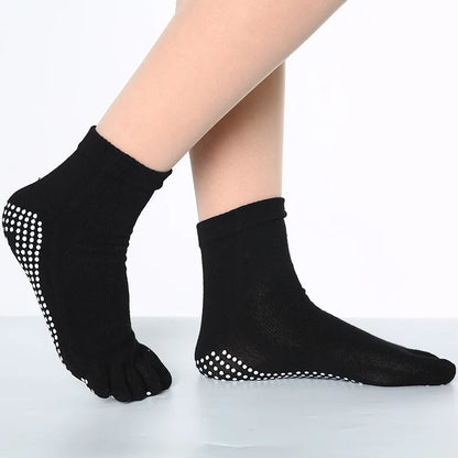 1 Pair Candy-colored Yoga Socks Rainbow Five-toe Split Non-slip Dance Socks Socks for Yoga Dancers