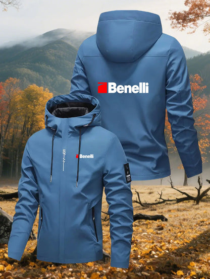 Men's hooded outdoor jacket, suitable for hiking, mountaineering, and daily travel, breathable and durable. Sports windbreaker