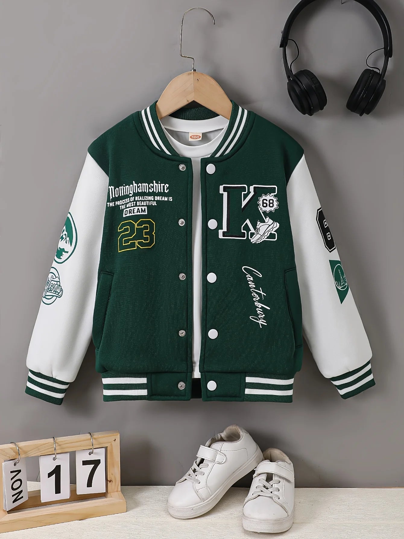 Kids Baseball Jacket Preppy Style Autumn Winter Fashion Outerwear Versatile Children Coat Boys Trendy Top