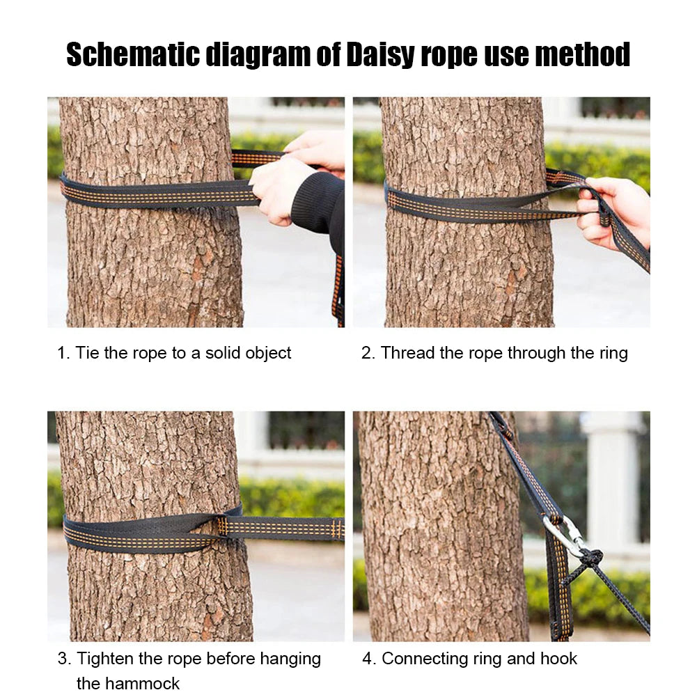 3m Outdoor Hiking Hammock Rope Wear Resistant High Strength Tree Hanging Swing Fixing Straps Hammocks Accessories
