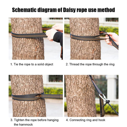 3m Outdoor Hiking Hammock Rope Wear Resistant High Strength Tree Hanging Swing Fixing Straps Hammocks Accessories