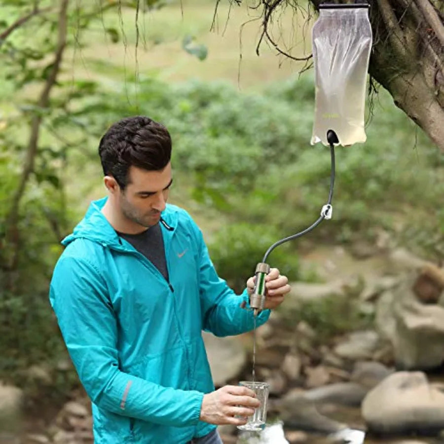 Filter Straw Water Purification System for Hiking Camping and Survivalism - TUV Approved Mini Water Filter with 99.9% Bacteria