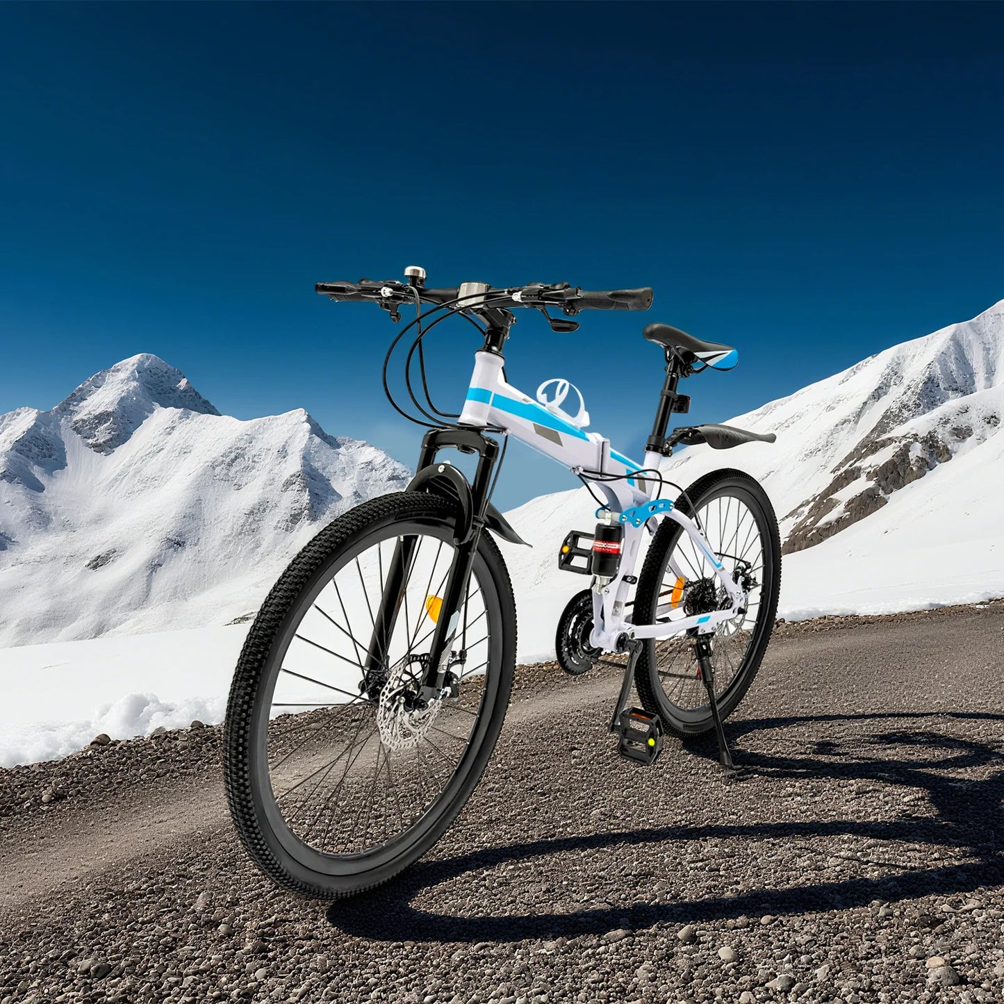 21 Speed Foldable Mountain Bike, 5.64 * 3.48 Ft Mountain Bike Suitable for Daily Commuting, Fitness, And Racing