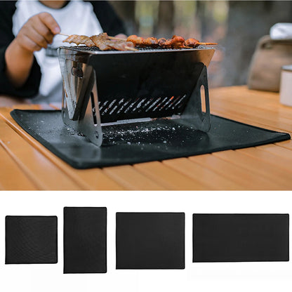 Outdoor Camping Fireproof Grill Mat Heat Insulation Fiberglass Ember Mat High Temperature Flame Retardant Protective Cloth