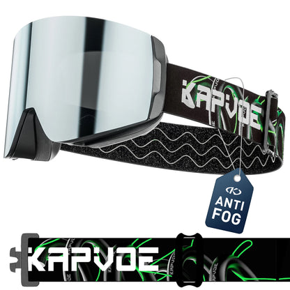 KAPVOE Photochromic Ski Goggles Snowboard OTG Snow Glasses Magnetic Lens Men Women UV400 Double Layers Lens Anti Fog Skating