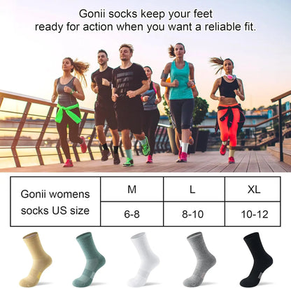 Women's Athletic Crew Socks 5-6 Pairs - Comfort & Cushioned for Running, Hiking, Sports Arch Compression